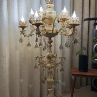 لوستر ۱۱ لاله کنار سالنی ایستاده