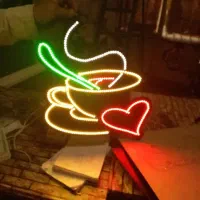 تابلو ال ای دی فنجون اسپرسو قهوه Coffee نئون