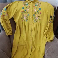 مانتو خردلی گلدوزی شده|لباس|قم, دروازه ری|دیوار