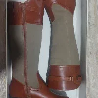 بوت بلند چرم طبیعی اصل پاشنه چوبی خارجی|کیف، کفش، کمربند|ساری, |دیوار