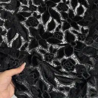 دو متر پارچە گیپور گل مخمل