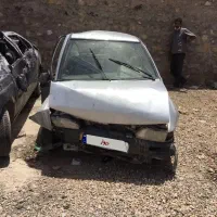 پراید نقره‌ای ۸۵ تصادفی با موتور سالم