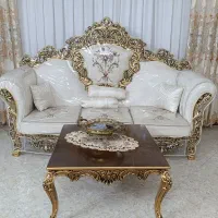 مبل استیل سلطنتی 9نفره و میزکنسول