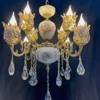 لوستر اسکای هودن سرامیکی برنجی۴+۲+۱+۱ سرپیچe3we