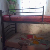 تخت دو طبقه و کمد کودک و ویترین|تخت و سرویس خواب|خوانسار, |دیوار