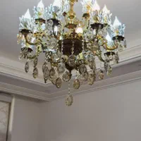 دو عدد لوستر برنز پرکار ۱۶ شعله در حد نوع