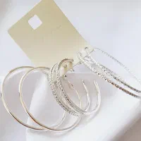 گوشواره حلقه ای سه جفتی نقره ای برای بانوی شیک|بدلیجات|شیراز, جوادیه|دیوار