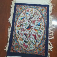 تابلوفرش دستباف ابریشم طرح درخت وپرنده ۶۰در۴۰نو|تابلو فرش|قم, نیروگاه|دیوار