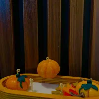 شمع پاییزی کدو و نارنگی و قالبی|صنایع دستی و سایر لوازم تزئینی|رشت, منظریه|دیوار