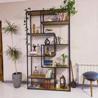 قفسه استند چوبی فلزی کتابخانه کد۱۶