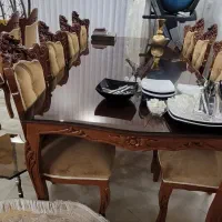 مبل ۹ نفره با میز ناهار خوری ده نفره همرا با عسلی