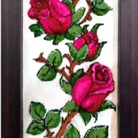 تابلو فرش گل لاله برجسته