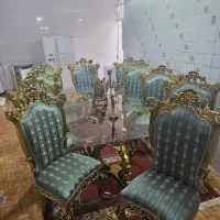 مبل نه نفره چوب راش پارچه ساتن|مبلمان خانگی و میز عسلی|شیراز, شهرک بهشتی|دیوار