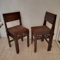 دو عدد صندلی چوبی گره چینی ناهار خوری|میز و صندلی غذاخوری|شیراز, آزادگان|دیوار