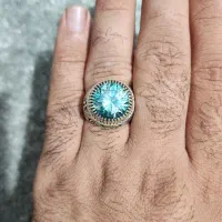 انگشتر نقره اصل سنگ الماس موزانایت