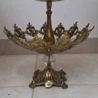 میوه خوری برنجی دو طبقه پایه دار|ظروف سرو و پذیرایی|محمدیه-قزوین, |دیوار