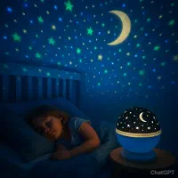 شب خواب و چراغ خواب گردان ماه و ستاره|چراغ خواب و آباژور|قم, پردیسان|دیوار