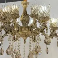 لوستر برنز ۶ شاخه ۱جفت|لوستر و چراغ آویز|قزوین, |دیوار