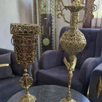 بوفه ،ساعت،سطل زباله و گلدان برنز
