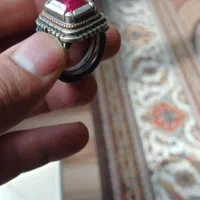 انگشتر نقره یاقوت دست ساز