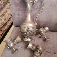 ظروف ست جام و پیک درجه یک برونز و نقره