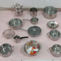 سرویس قابلمه استیل آلمان کفه چدن نچسب درحدنو نو|ظروف پختوپز|تهران, امیریه|دیوار