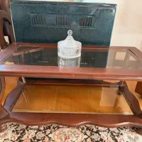 نیم ست ۳ عددی مبلمان چوب و میز جلوی مبل|مبلمان خانگی و میز عسلی|نشتارود, |دیوار