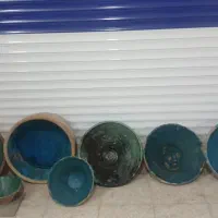 خمره های قدیمی سفالی لاآبدار|کلکسیون اشیاء عتیقه|ابریشم, |دیوار