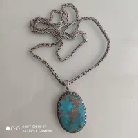 گردنبند نقره با نگین فیروزه اصل