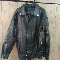 کاپشن اسپرت بایکر جکت چرم صدردصد طبیعی