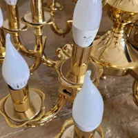 لوستر برنز رنگ ثابت، ۱۸ شاخه، با لامپ های کم مصرف|لوستر و چراغ آویز|تهران, ارم|دیوار