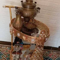 میز بار و سماور زغالی  برنج