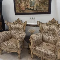 مبل۹نفره بهمراه میزوسط وگلمیز نوبسیار تمیزچوب راش|مبلمان خانگی و میز عسلی|بوشهر, |دیوار