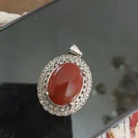 گردنی عقیق شیک با قاب نقره چشمگیردرشت|جواهرات|اصفهان, طامه|دیوار