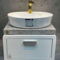 روشویی کابینتی ۶۰ در ۴۰ ضد آب بتن طوسی