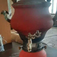 سماور گازی آنتیک رنگ قرمز