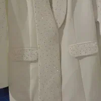 کت سفید نگین دوزی شده شیک کاملاا نو