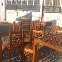 انواع مدل های میز نهار خوری چوب روس ضمانتی|میز و صندلی غذاخوری|میان جلگه, |دیوار