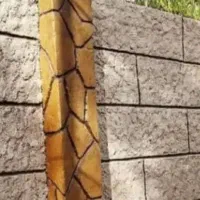 نمای سیمانی طرح سنگ و چوب