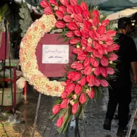 تاج گل نمایشگاه تحویل درب غرفه ارسال رایگان