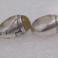 ۴ تا انگشتر عقیق یمنی ، زرد کهنه و قدیمی کلکسیونی