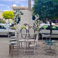 جایگاه عروس، بادکنک ارایی ، دسته گل، ماشین عروس