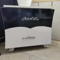 پاتختی سفید مشکی دو کشو