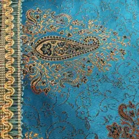 رومیزی ترمه فیروزه ای زرکوب|پرده، رانر، رومیزی|کرمان, |دیوار