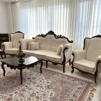 مبل ۹ نفره فرانسوی و میز ناهارخوری ۸ نفره چوب راش