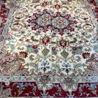 فرش دستباف جفت ۶ متری کرم طرح تبریز دستبافت|فرش|تهران, مولوی|دیوار