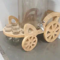 کلمن بار شیشه ای و چوبی