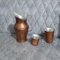 پارچ و لیوان مسی قدیمی