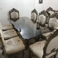 مبل سلطنتی 9 نفره همراه با ناهارخوری 8 نفره|مبلمان خانگی و میز عسلی|تهران, شهرک پرواز|دیوار