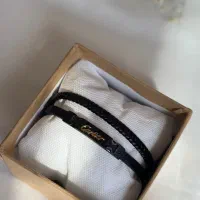 دستبند مردانه جذاب چرم پلاک کارتیر